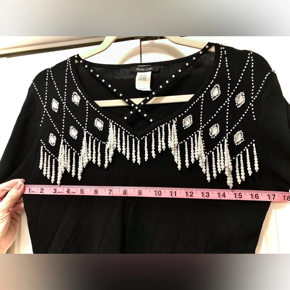Vintage Pearl Drop Dolce Cabo Shirt Tag size XL fits more like M - L - Picture 7 of 8